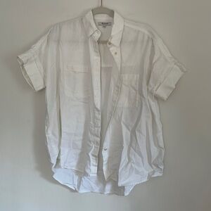 Madewell Courier Short Sleeve White Blouse Size Small